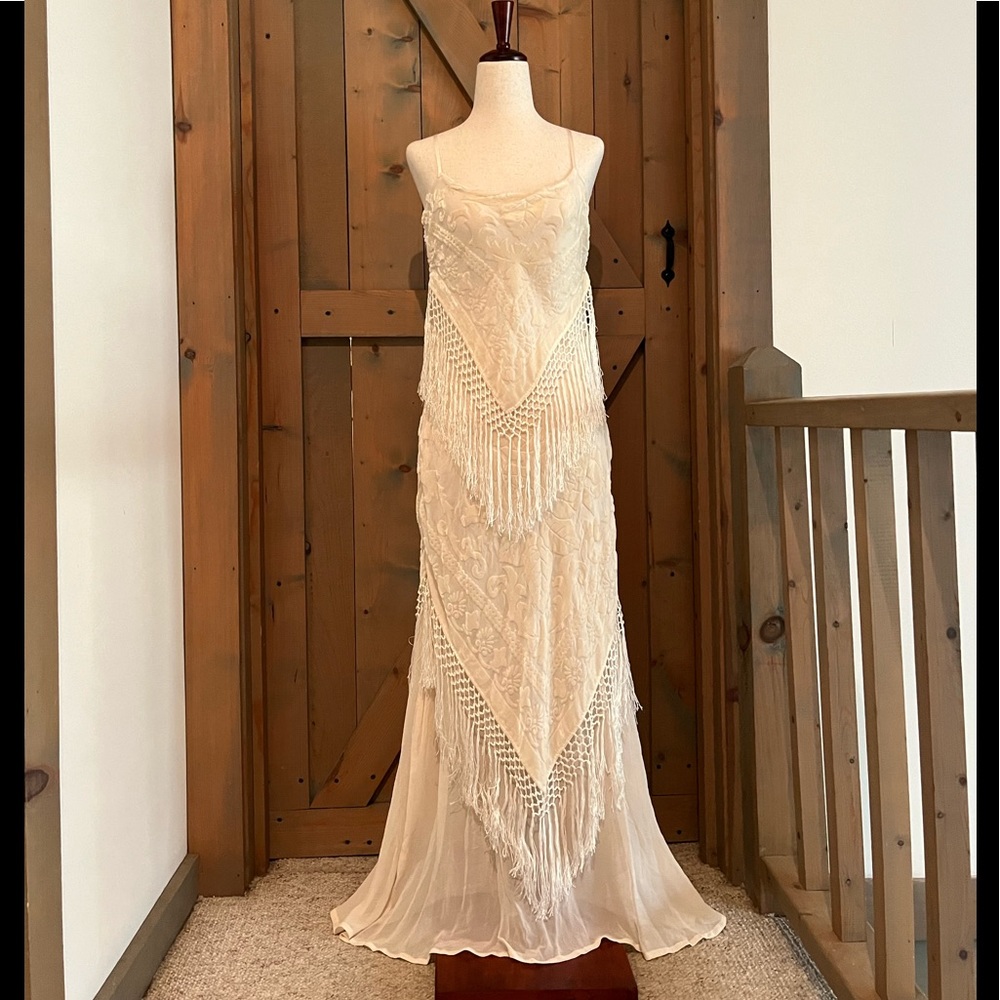 Silk Evening Gown , Unique Wedding Dress